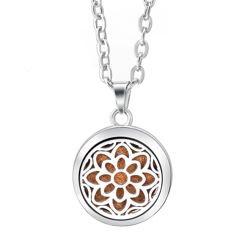 Essential Oil Diffuser Necklace – Stainless Steel Locket Pendant